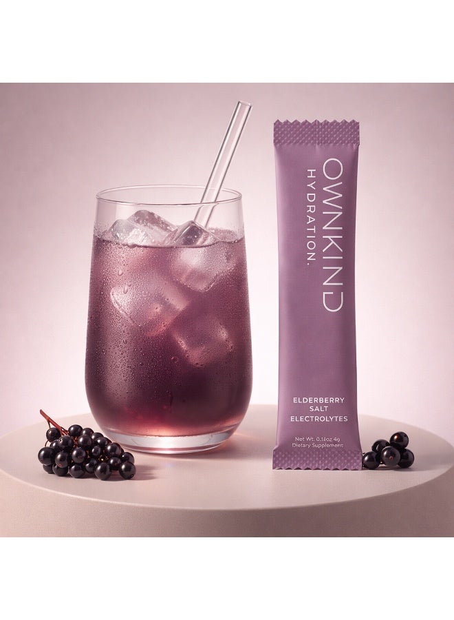 OWNKIND Electrolytes Powder Sachets - Elderberry | Zero Sugar, All 6 Electrolytes, Hydration Multiplier w/Essential Minerals, Vitamins, Immune & Metabolic Functions. Vegan, Sugar & Gluten Free - Image 3