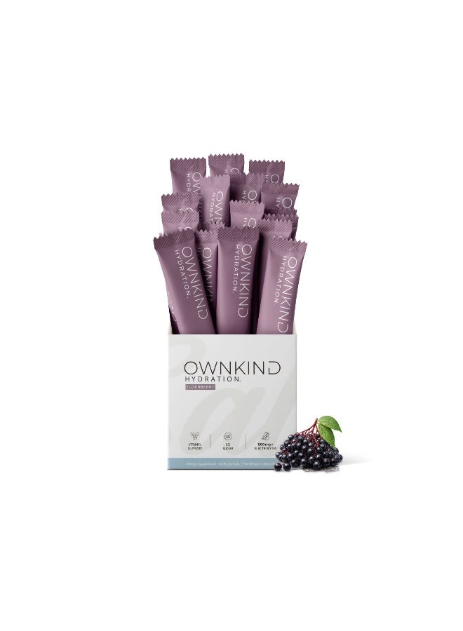 OWNKIND Electrolytes Powder Sachets - Elderberry | Zero Sugar, All 6 Electrolytes, Hydration Multiplier w/Essential Minerals, Vitamins, Immune & Metabolic Functions. Vegan, Sugar & Gluten Free - Image 1