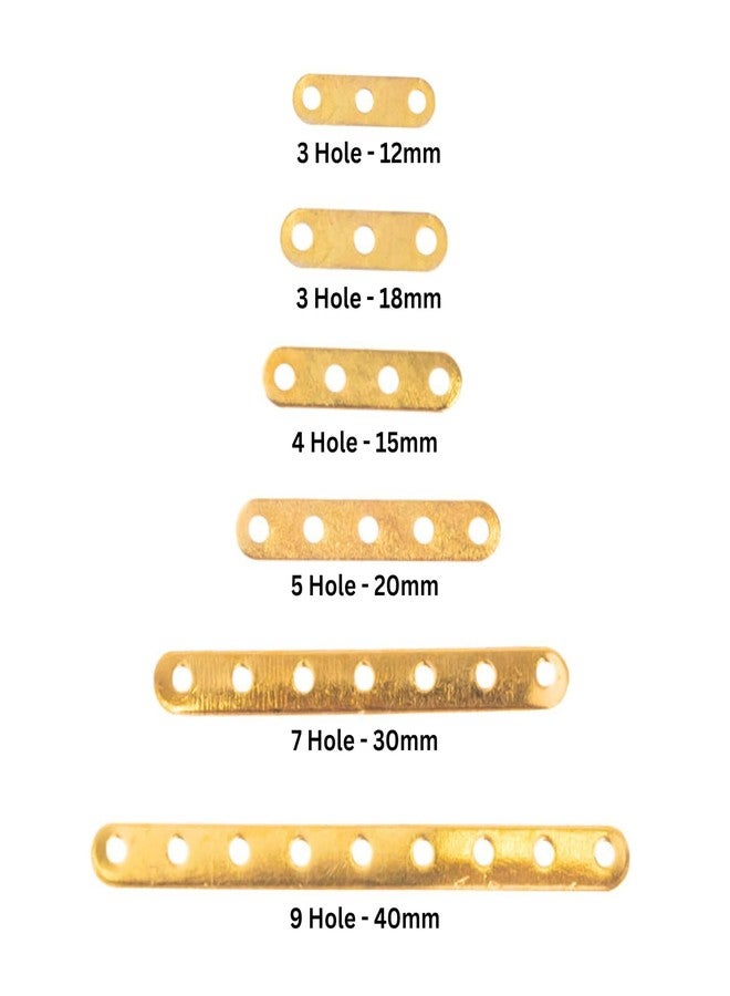 Satra Traders Jewelry Finding Hole Patti Connector Gold Plated Multi Strand Connector, Space Bar Separator Jewelry Making Supply | 100g (11 Hole) - Image 2