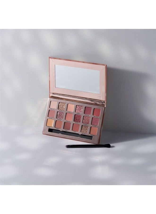 W7 Socialite Pressed Pigment Palette - 18 Pink Nude Colors - Flawless Long-Lasting Glam Makeup  - Image 2