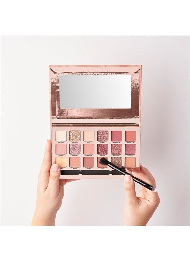 W7 Socialite Pressed Pigment Palette - 18 Pink Nude Colors - Flawless Long-Lasting Glam Makeup  - Image 3