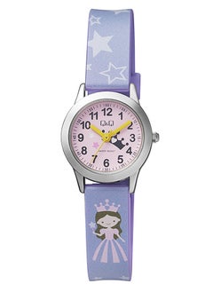 Q&Q Watch for Women, Quartz Movement, Analog Display, Purple Rubber Strap-QC29J305Y
