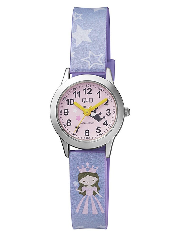 Q&Q - Q&Q Watch for Women, Quartz Movement, Analog Display, Purple Rubber Strap-QC29J305Y - Image 1