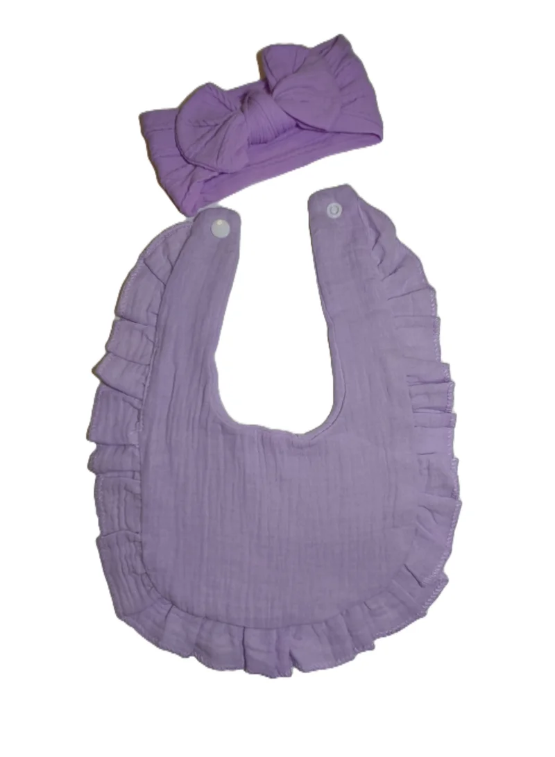 بيبي كلو Soft Cotton Baby Bib and Headband