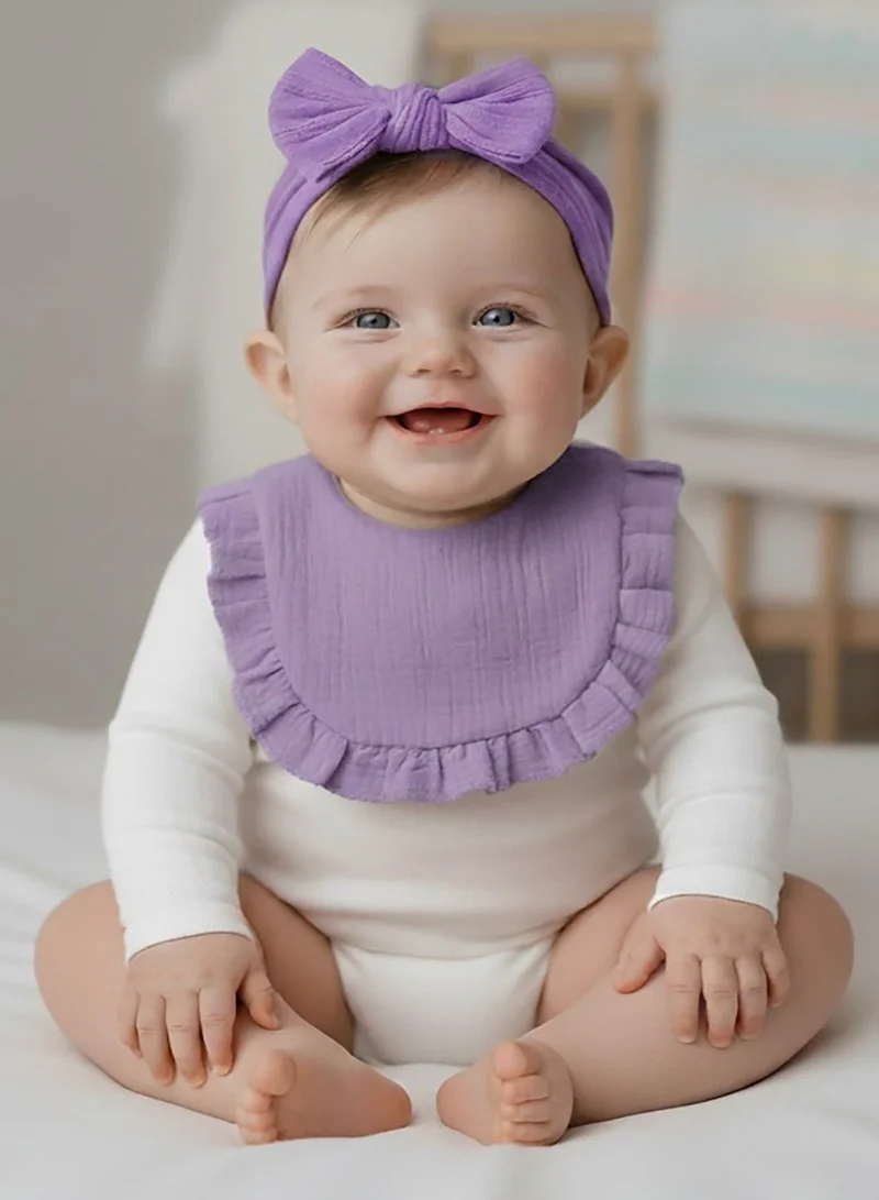 بيبي كلو Soft Cotton Baby Bib and Headband