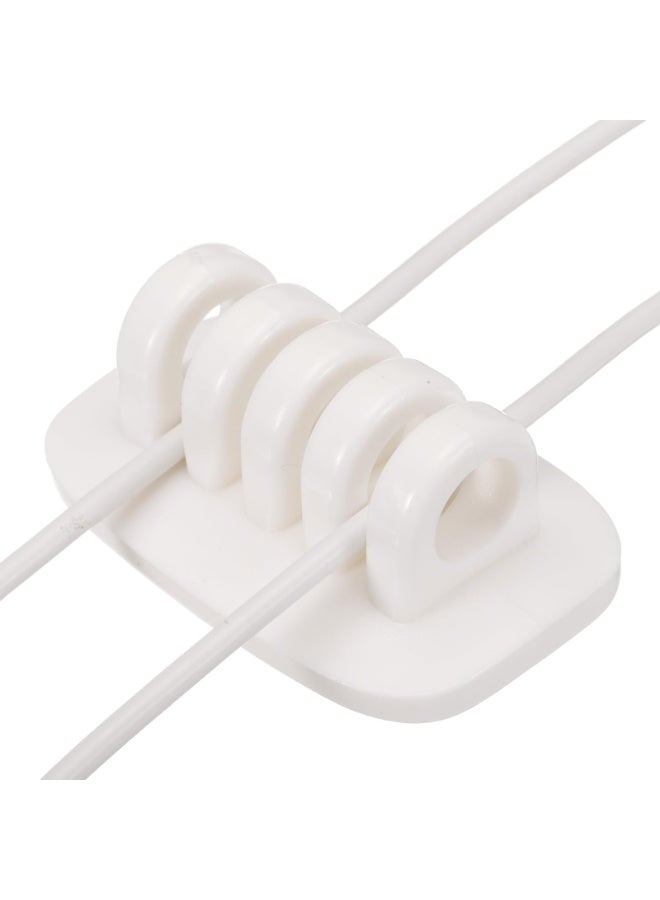 Silicone Cable Clips 3 Pack White, Cord Holder Wire Organizer for Desk Bedroom Nightstand Office Car Cable Management Accessories - Image 1