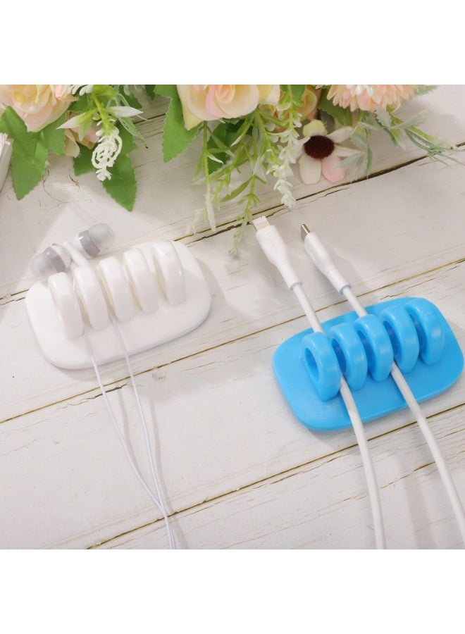 Silicone Cable Clips 3 Pack White, Cord Holder Wire Organizer for Desk Bedroom Nightstand Office Car Cable Management Accessories - Image 4
