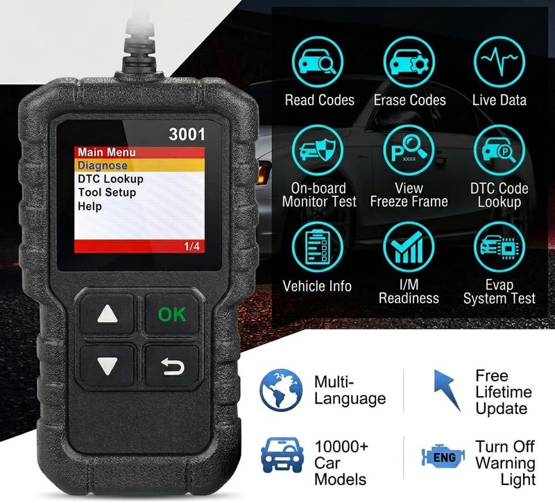 OBD2 Scanner Diagnostic Tool for Toyota Crown (S200) 13.Gen 2010-2014 (Fits Gas/Petrol Models ONLY), Portable Car Code Reader, Plug and Play, for All OBDII Vehicles After 1996 - Image 2