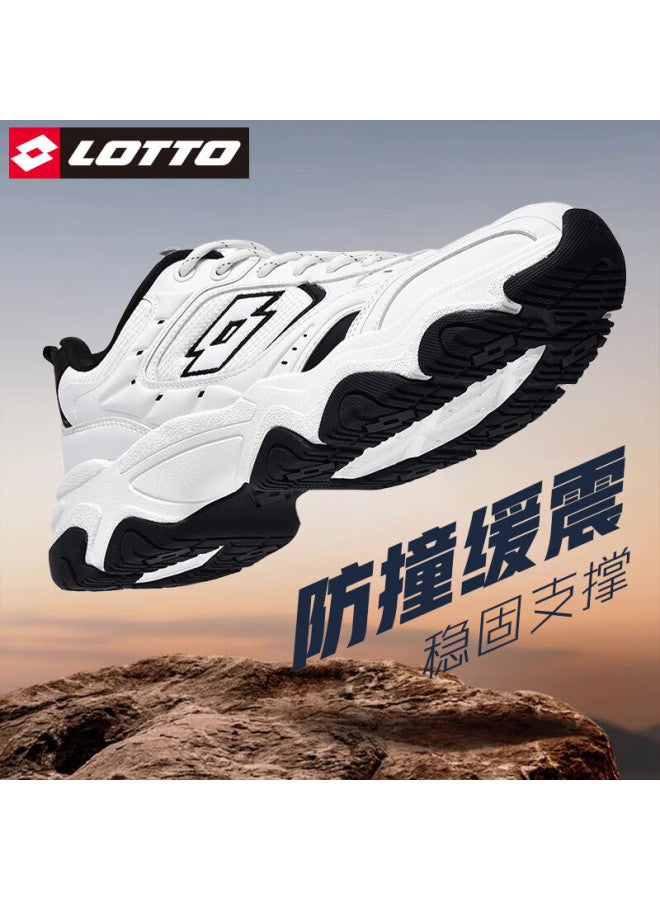 Lotto Men's Dad Sneakers Durable Sports Shoes Thick-soled Hiking Casual Shoes 8879 White/black Size 43 - Image 1