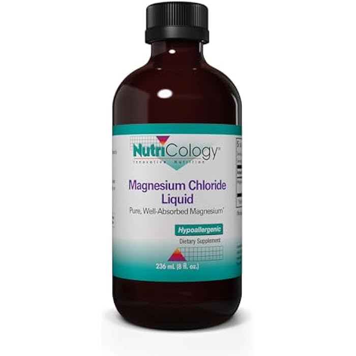 Nutricology Magnesium Chloride Liquid - Bone Support, Potassium Sorbate, Electrolytes, Joint Support, Pure, Well-Absorbed, 66.5mg Supplement - 8 Fl Oz - Image 1