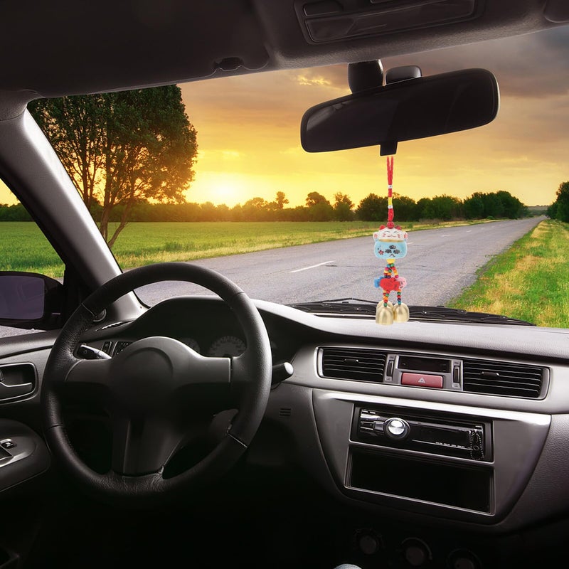 2Pcs Ceramic Fortune Cat Wind Chimes Lucky Maneki Neko Hanging Decor For Home Garden Patio - Image 5