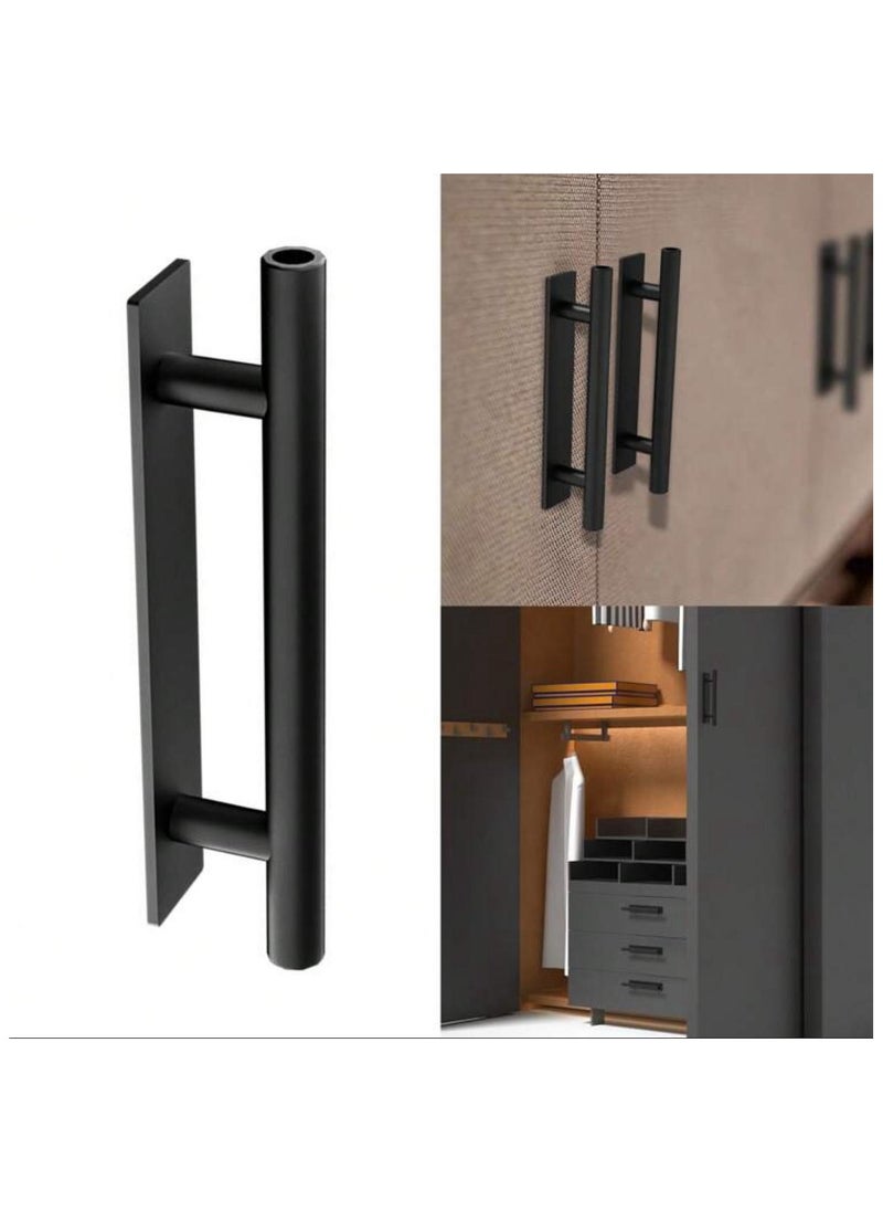 Generic Number 2 Adhesive Handles: 2 Adhesive Door Handles, 2 Removable Adhesive Cabinet Handles, Adhesive Cabinet Door Handle, Sticky Handle, Cabinet Drawer Handle, Adhesive-Equipped Handle, Cabinet Stick-On Handle, Kitchen Drawer Handle, Adhesive-Glued Installation Handle, Adhesive Handle, Easy-to-Install and Lightweight Handle, Nail-Free and Drill-Free Grip, Door and Shelf Handle Without the Need for Drilling or Holes, Handle that Adheres to Cabinet Drawers and Cupboards in the Kitchen and Bathroom, Suitable Handle for Cabinets without Handles, Handle with Adhesive Tape - Number 2 Handles - Black Color  - Image 1