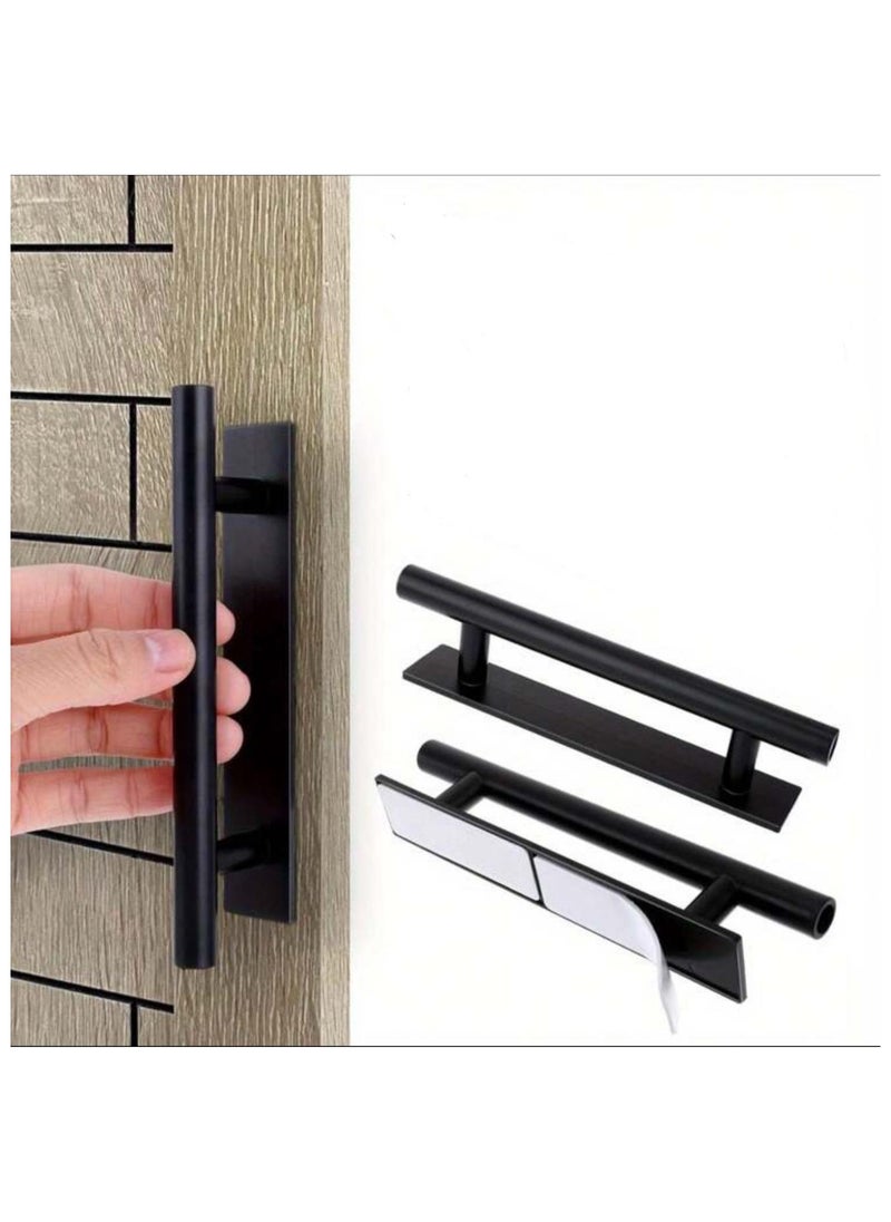 Generic Number 2 Adhesive Handles: 2 Adhesive Door Handles, 2 Removable Adhesive Cabinet Handles, Adhesive Cabinet Door Handle, Sticky Handle, Cabinet Drawer Handle, Adhesive-Equipped Handle, Cabinet Stick-On Handle, Kitchen Drawer Handle, Adhesive-Glued Installation Handle, Adhesive Handle, Easy-to-Install and Lightweight Handle, Nail-Free and Drill-Free Grip, Door and Shelf Handle Without the Need for Drilling or Holes, Handle that Adheres to Cabinet Drawers and Cupboards in the Kitchen and Bathroom, Suitable Handle for Cabinets without Handles, Handle with Adhesive Tape - Number 2 Handles - Black Color  - Image 4