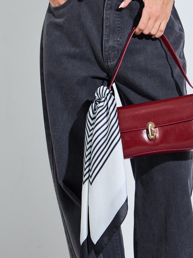 Styli White Striped Scarf - Image 2