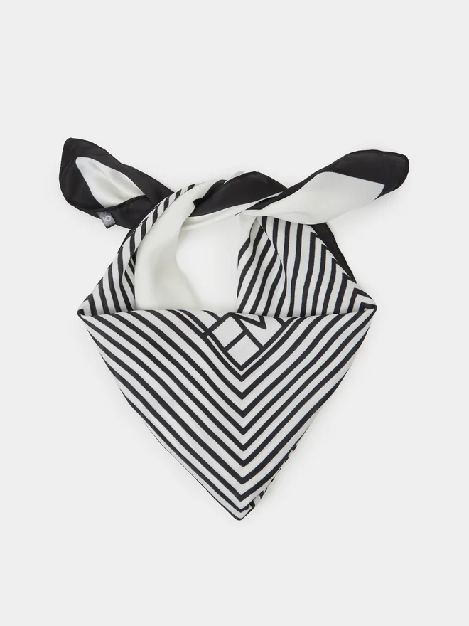 Styli White Striped Scarf