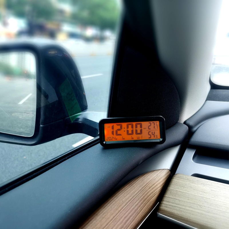 LCD Digital Car Clock with Temperature Humidity Display 12 24 Hour - Image 5
