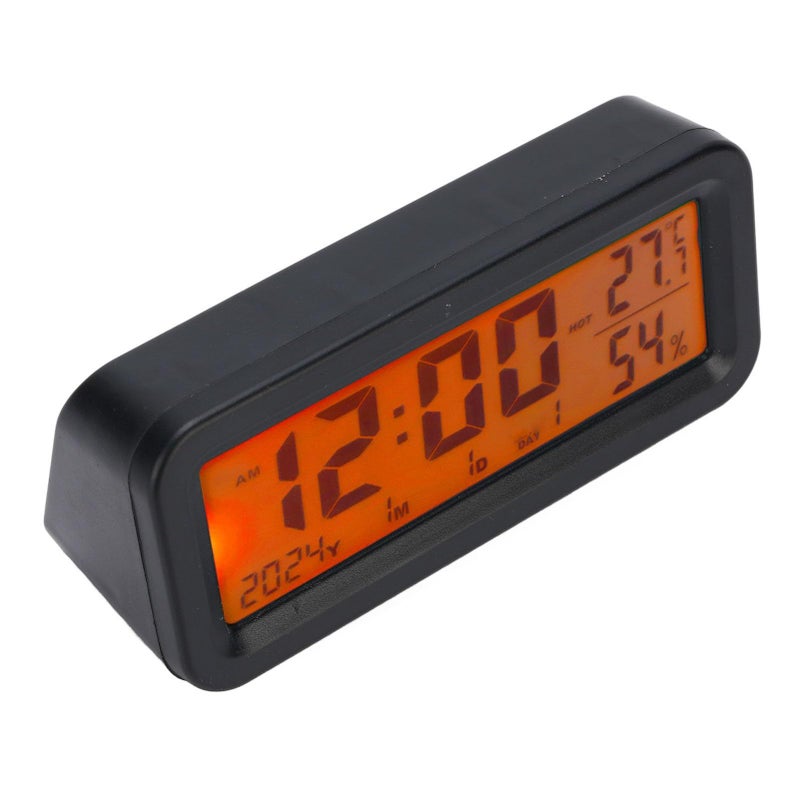 LCD Digital Car Clock with Temperature Humidity Display 12 24 Hour - Image 2