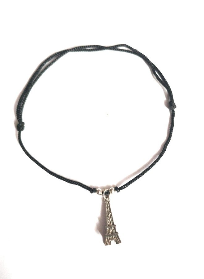 Jyokrish Handmade Adjustable Simple Black Thread twisted Effiel Tower anklet For Women | girls | Nazariya |Payal | Nazar Battu |Free Size |Pair of 1 - Image 5