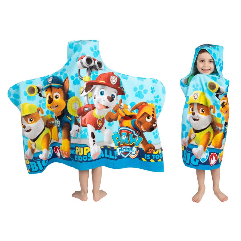 Franco Paw Patrol Blue Bath/Pool/Beach Soft Cotton Terry Hooded Towel Wrap, 24" x 50", By Franco Kids - Image 1