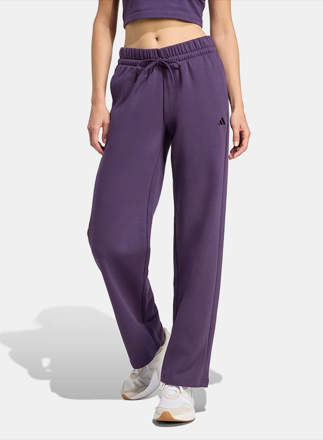 Adidas Essentials Small Logo Feel Cozy Open-Hem Joggers - Image 1