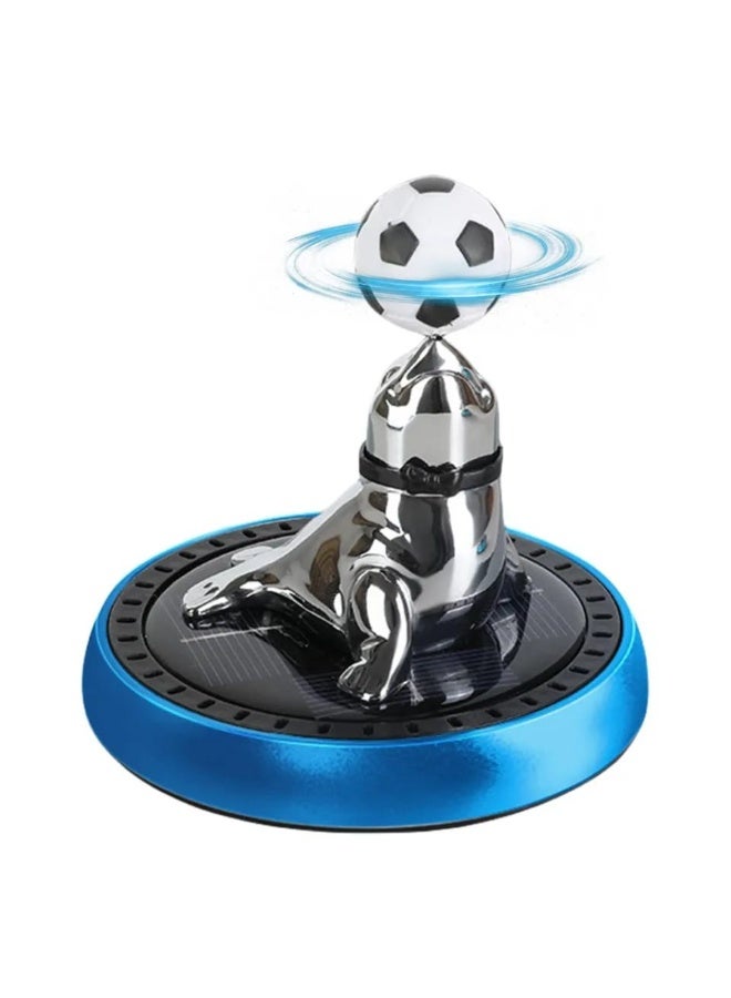 Solar Car Fragrance Sea Lion Play Ball Design, Auto Rotate Car Air Freshener with Solar Energy, Light Sensing Technology, Permanent Magnet Motor, Aromatherapy Ornament for Car