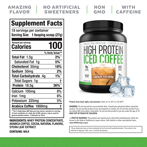 High Protein Iced Coffee High Protein Coffee Keto Friendly 18g of Protein 2g Carbs Natural Ingredients 18 Servings Chocolate Iced Coffee - Image 5