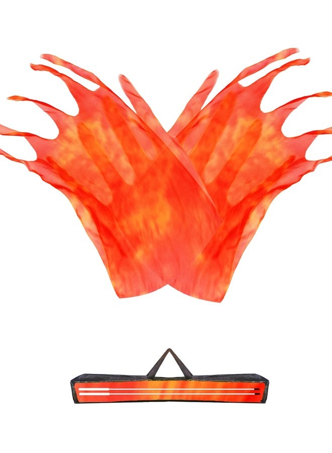 Baisdan 55'' Double Layered Worship Flags for Dance Church, Praise Dance Flags for Worship, Praise Flag with Flexible Rod and Storage Bag, Set of 2, Orange-Red - Image 1