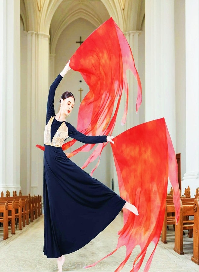 Baisdan 55'' Double Layered Worship Flags for Dance Church, Praise Dance Flags for Worship, Praise Flag with Flexible Rod and Storage Bag, Set of 2, Orange-Red - Image 5