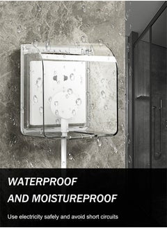 HomarKet Plastic Wall Switch Waterproof Clear Cover Box Universal Plug Socket Cover Wall Light Panel Socket Doorbell Flip Cap Cover for Home Bathroom Kitchen Accessory  - Image 1