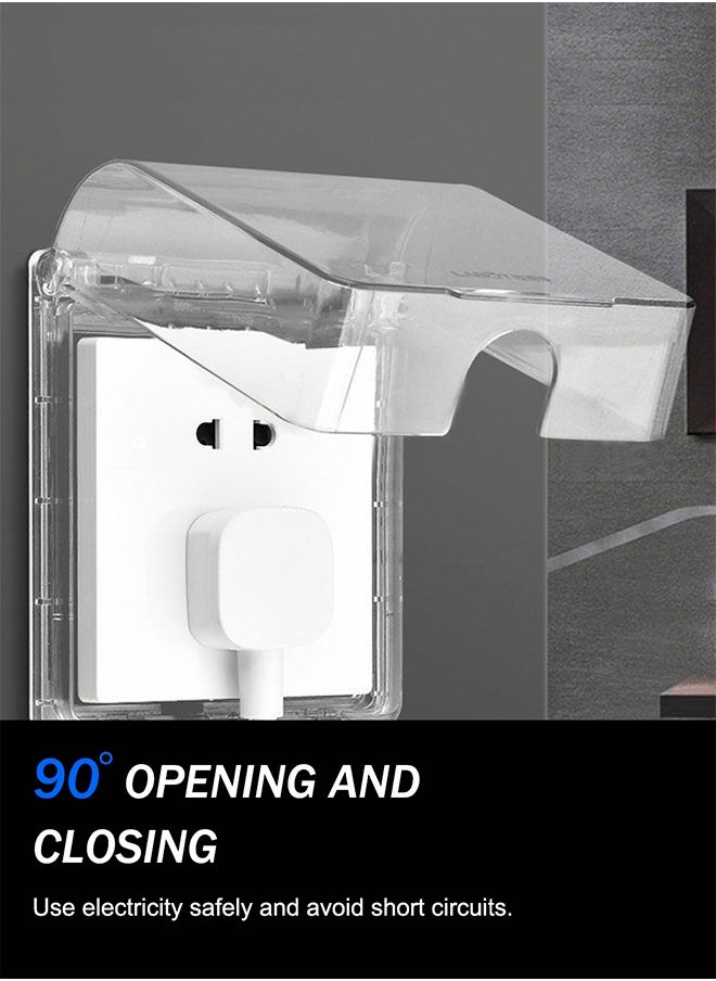 HomarKet Plastic Wall Switch Waterproof Clear Cover Box Universal Plug Socket Cover Wall Light Panel Socket Doorbell Flip Cap Cover for Home Bathroom Kitchen Accessory  - Image 2