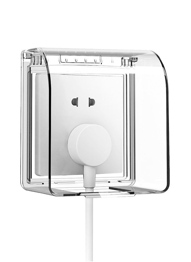 HomarKet Plastic Wall Switch Waterproof Clear Cover Box Universal Plug Socket Cover Wall Light Panel Socket Doorbell Flip Cap Cover for Home Bathroom Kitchen Accessory  - Image 4