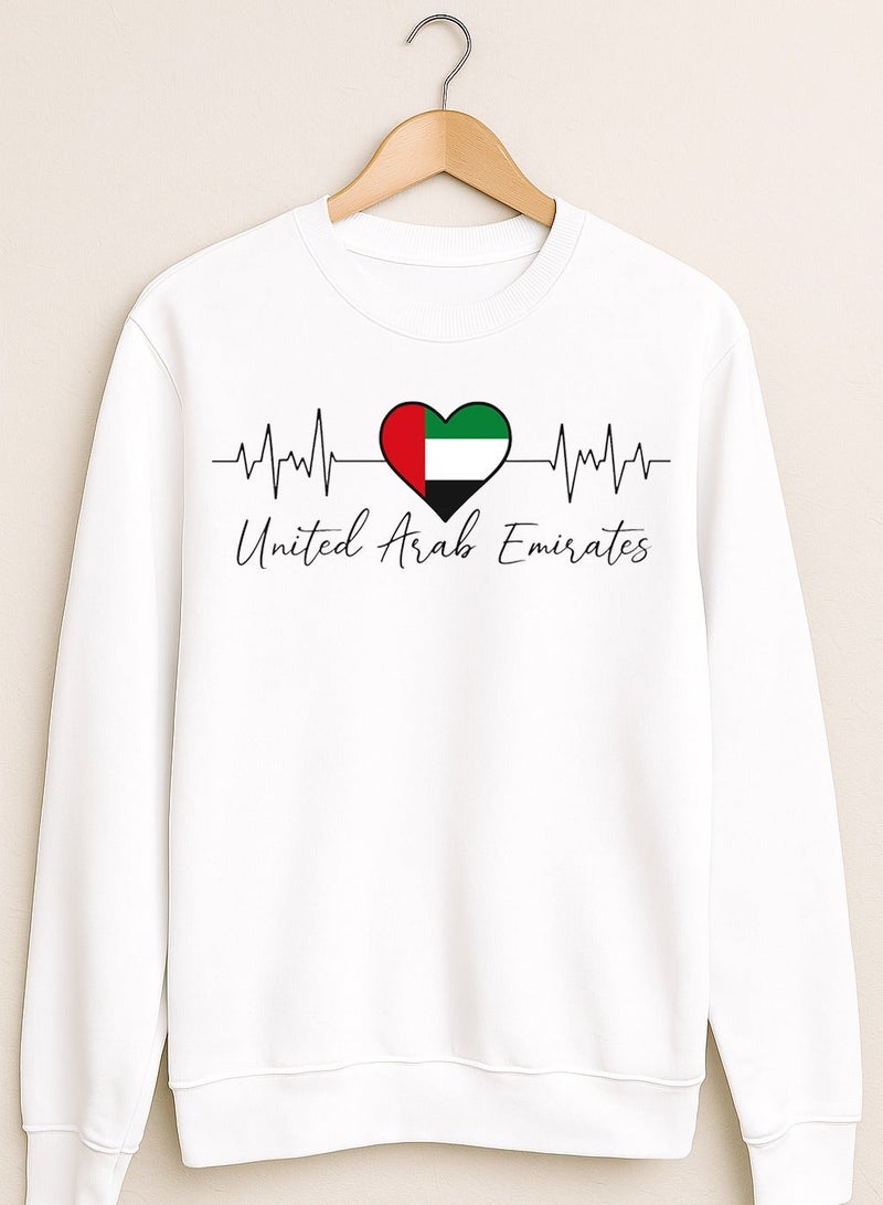 UAE Heartbeat Sweatshirt – United Arab Emirates Love Pulse Design | Unisex National Day Pullover - Image 2
