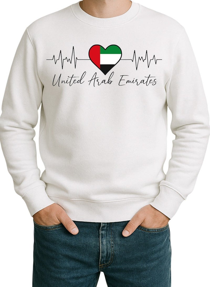 UAE Heartbeat Sweatshirt – United Arab Emirates Love Pulse Design | Unisex National Day Pullover - Image 1