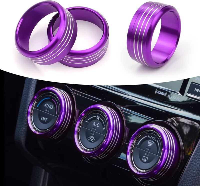Bentolin Purple AC Knob Cover Accessory for Subaru - 3PCS - Image 1