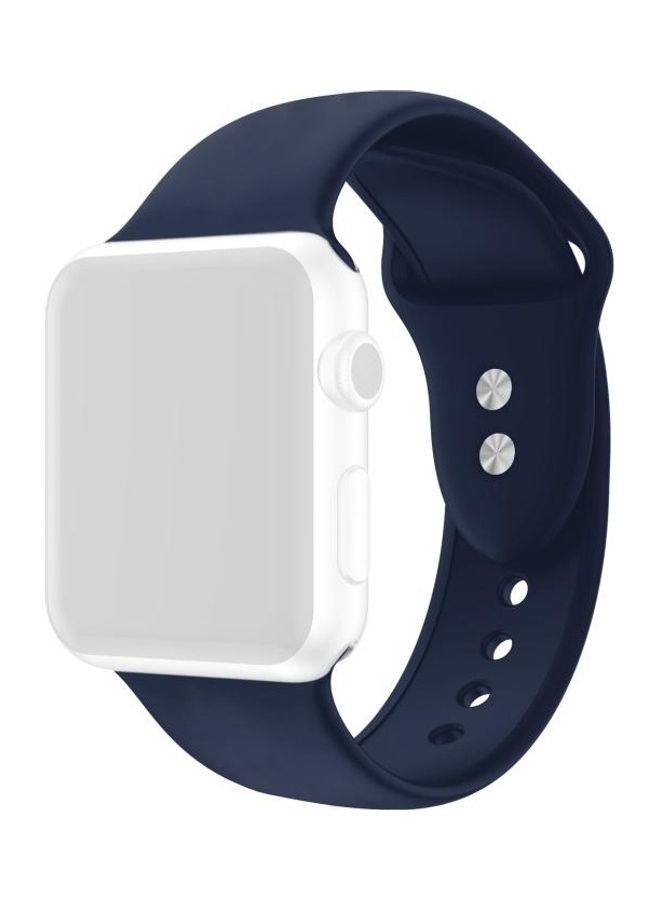 NIBEMINENT Ethnic Replacement Watchband for Apple Watch Series 1/2/3/4/5/6/7/SE 42/44/45mm Midnight Blue - Image 1