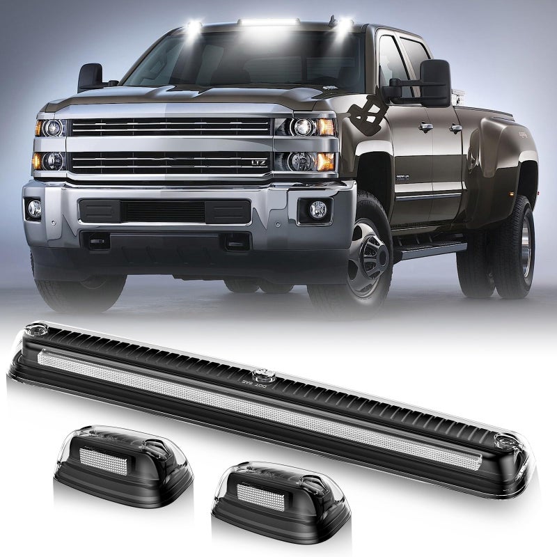 SHINEFIT 3PCS LED Cab Roof Clearance Lights Replacement for 20072010 Silverado Sierra 1500 Top Cab Roof Lights for 20072014 Silverado Sierra 2500 3500 2500HD 3500HD