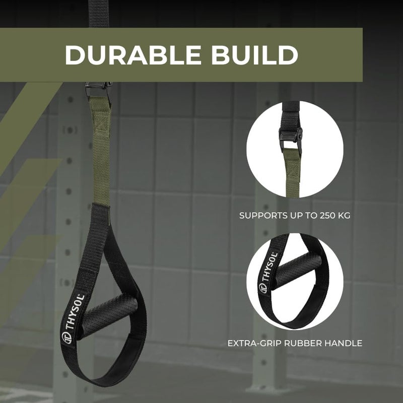 THYSOL Resistance Trainer Pro Xtreme Straps Army Sling Trainer Set with Adjustable Door Anchor - Image 2