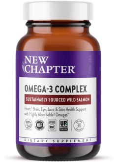 New Chapter Omega-3 Complex, Fish Oil Supplement Wild Alaskan Salmon For Heart, Brain, Eye, Joint & Skin Health Support - 30 Count  - Image 1