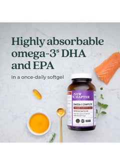 New Chapter Omega-3 Complex, Fish Oil Supplement Wild Alaskan Salmon For Heart, Brain, Eye, Joint & Skin Health Support - 30 Count  - Image 4