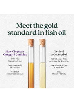 New Chapter Omega-3 Complex, Fish Oil Supplement Wild Alaskan Salmon For Heart, Brain, Eye, Joint & Skin Health Support - 30 Count  - Image 5