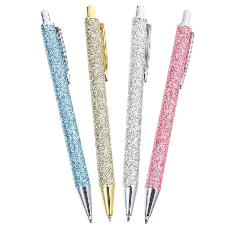 4Pcs Metal Press Type Ballpoint Pen Set Gold Color For Office School And Gifts - Image 2