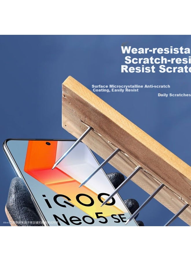 KOOLIFE حماية شاشة زجاجية مقساة من Koolife لهاتف Vivo Iqoo Neo6/6Se، Neo5Se/Z6، إصدار الألعاب، تغطية كاملة، رقيقة للغاية، عالية الدقة، مضادة للسقوط، مضادة لبصمات الأصابع - Image 2