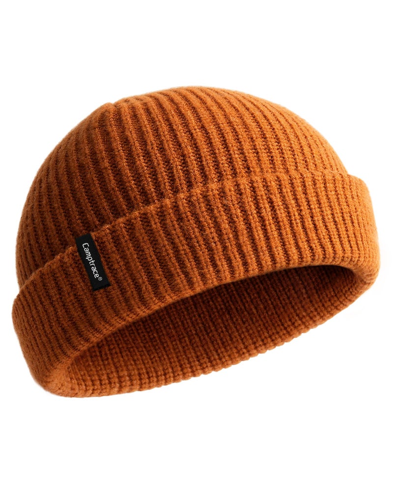 Camptrace Fisherman Beanie Hat for Men Women Classic Cuff Skull Caps Short Watch Hat Trawler Beanie Caramel - Image 1
