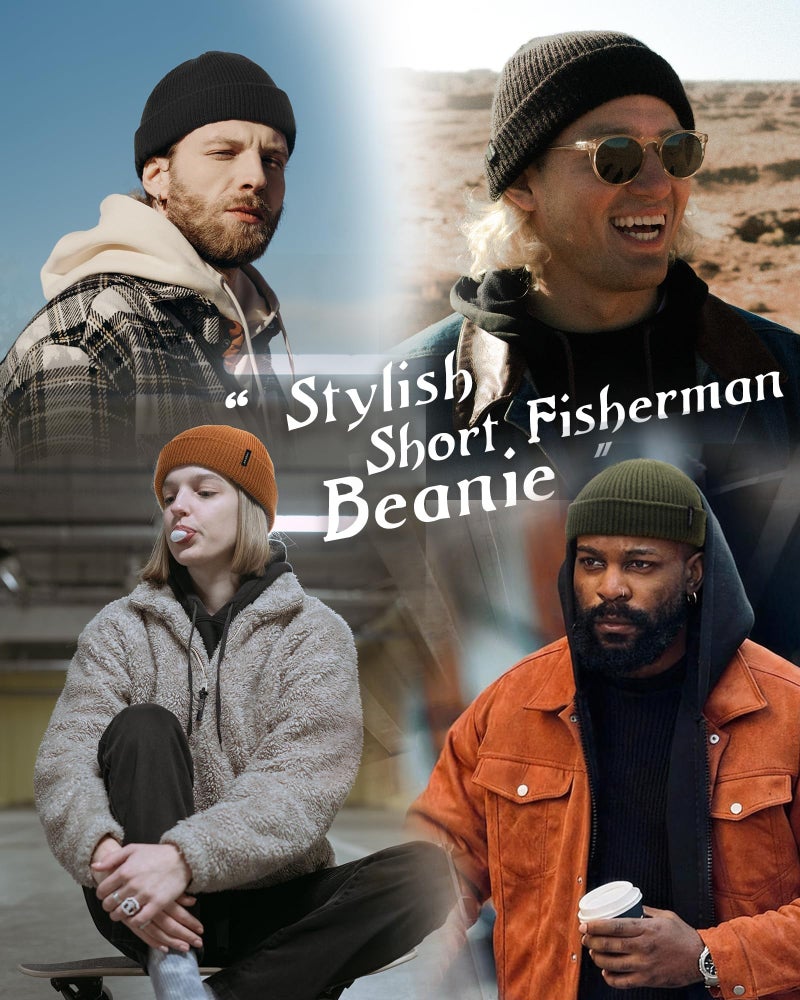 Camptrace Fisherman Beanie Hat for Men Women Classic Cuff Skull Caps Short Watch Hat Trawler Beanie Caramel - Image 5