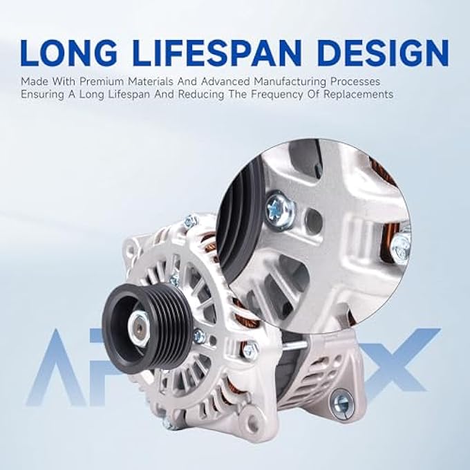 APLEDAX High Output Alternator For/NISSAN ALTIMA 2007-2010 MAXIMA 2009 2010 MURANO 2009-2014 V6 3.5L 11341 23100-1AA1A 23100-1AA1B 23100-JA11A 23100-JA11AR 2310M-JA11BRW A003TJ1791 - Image 4