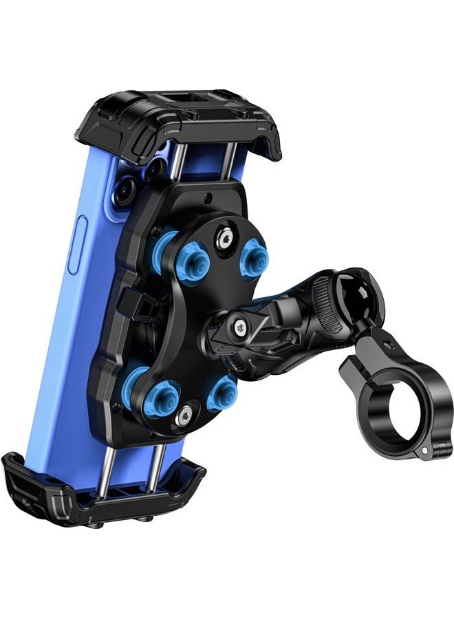 Kewig Motorcycle Phone Mount Holder- [Vibration Dampener] [Secure Lock] Motorcycle Cell Phone Holder, Bike Handlebar Phone Mount, for 16/15/ 14/13 Pro Max, 5.4-7.2" Phones - Image 1