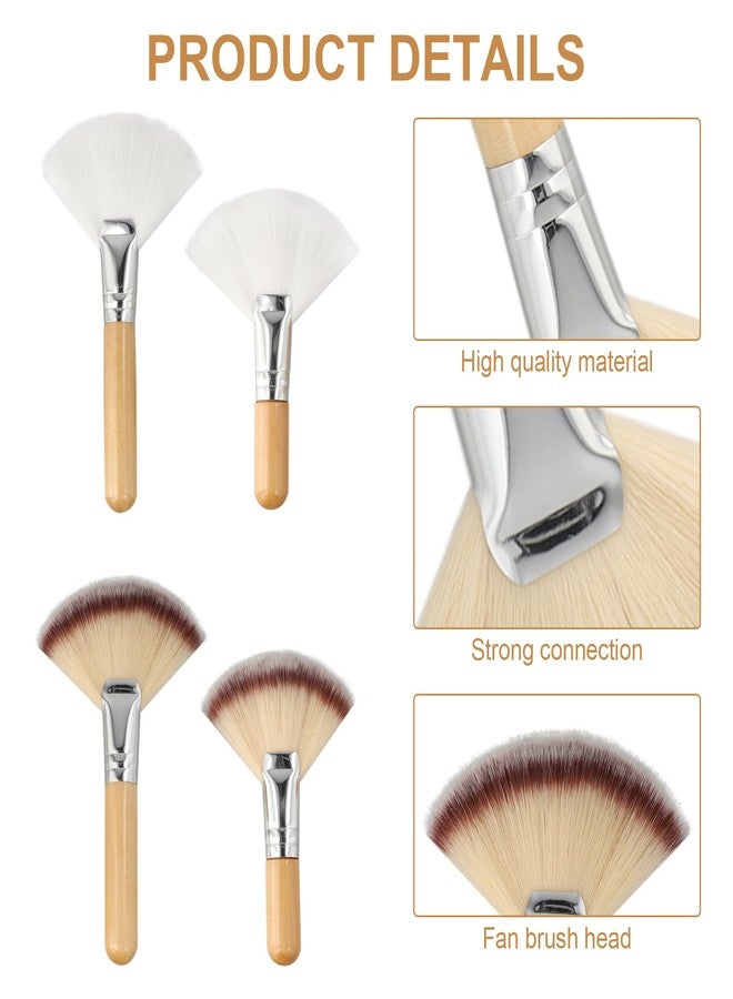 Framad 8PCS Fluffy Facial Brushes Esthetician, Fluffy Fan Brush with Long and Short Handle - Image 3