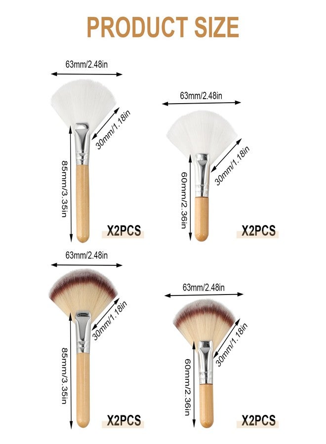 Framad 8PCS Fluffy Facial Brushes Esthetician, Fluffy Fan Brush with Long and Short Handle - Image 2
