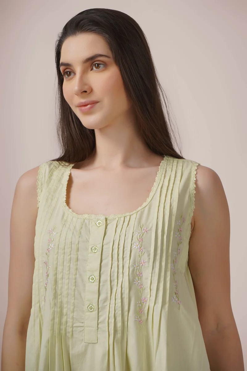 After Dark Flora, Embroidered Boxy Nightdress