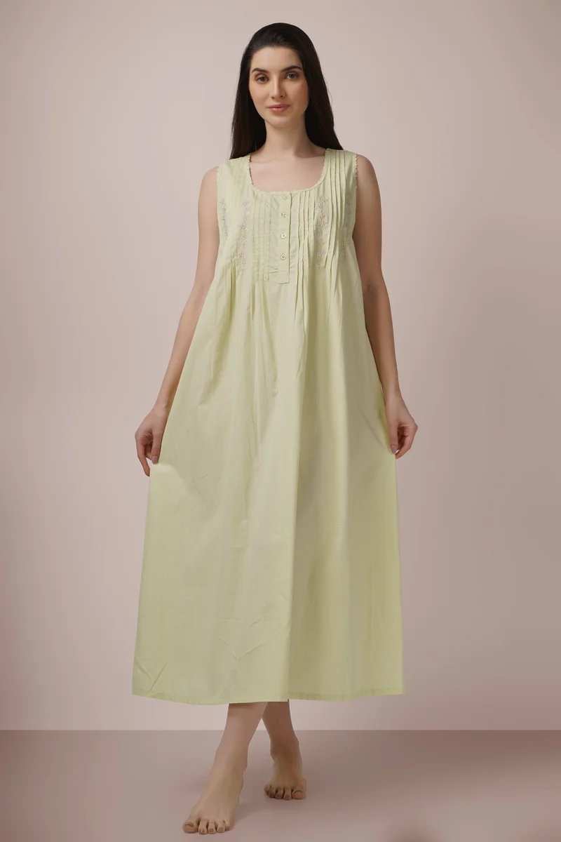 After Dark Flora, Embroidered Boxy Nightdress